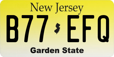 NJ license plate B77EFQ