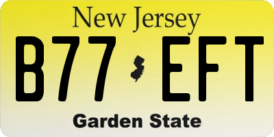 NJ license plate B77EFT
