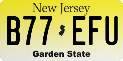 NJ license plate B77EFU