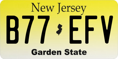 NJ license plate B77EFV