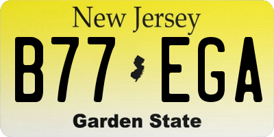 NJ license plate B77EGA