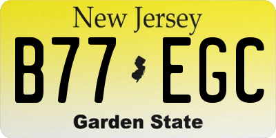 NJ license plate B77EGC