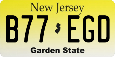 NJ license plate B77EGD