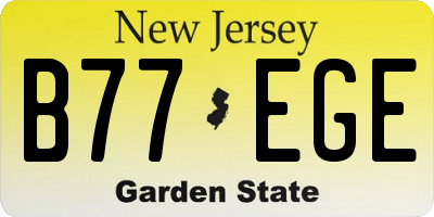 NJ license plate B77EGE
