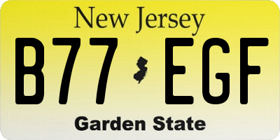 NJ license plate B77EGF