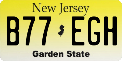 NJ license plate B77EGH