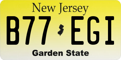 NJ license plate B77EGI