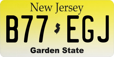 NJ license plate B77EGJ