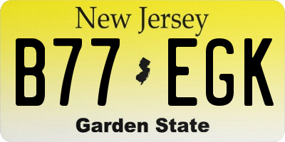 NJ license plate B77EGK