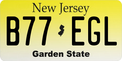 NJ license plate B77EGL