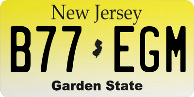 NJ license plate B77EGM