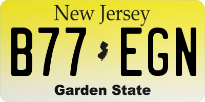 NJ license plate B77EGN