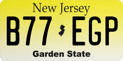 NJ license plate B77EGP