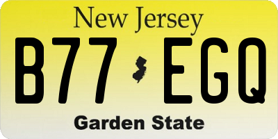 NJ license plate B77EGQ