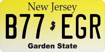 NJ license plate B77EGR