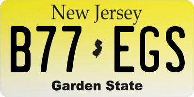 NJ license plate B77EGS
