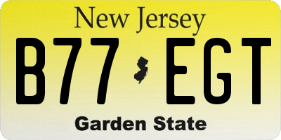 NJ license plate B77EGT
