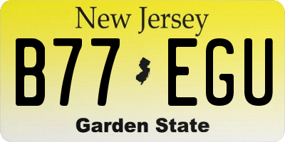 NJ license plate B77EGU