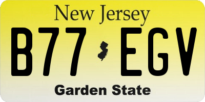 NJ license plate B77EGV