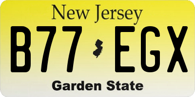 NJ license plate B77EGX