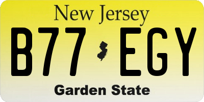 NJ license plate B77EGY