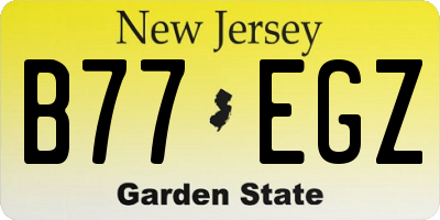 NJ license plate B77EGZ