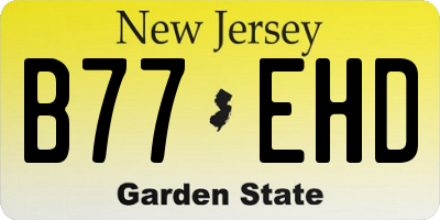 NJ license plate B77EHD