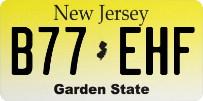 NJ license plate B77EHF