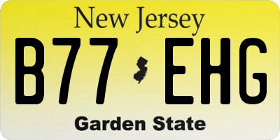 NJ license plate B77EHG