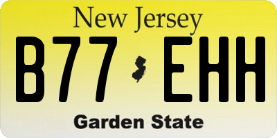 NJ license plate B77EHH
