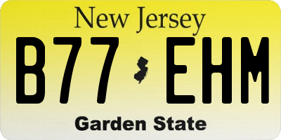 NJ license plate B77EHM