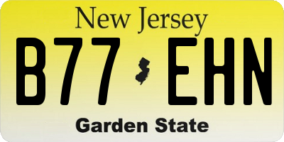 NJ license plate B77EHN