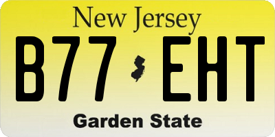 NJ license plate B77EHT