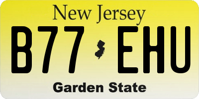 NJ license plate B77EHU
