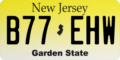 NJ license plate B77EHW