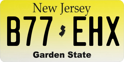 NJ license plate B77EHX