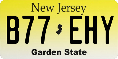 NJ license plate B77EHY