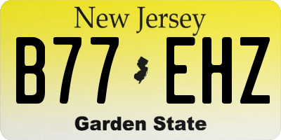 NJ license plate B77EHZ