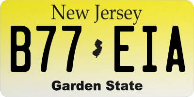 NJ license plate B77EIA