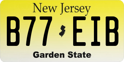 NJ license plate B77EIB