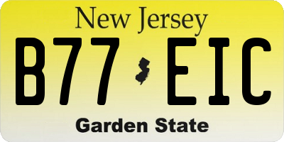 NJ license plate B77EIC