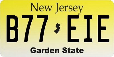 NJ license plate B77EIE