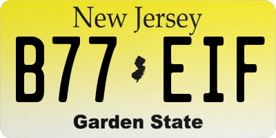 NJ license plate B77EIF