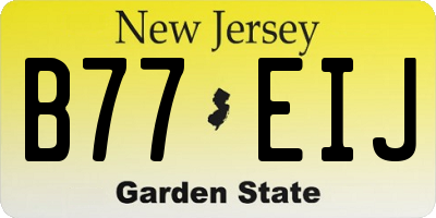NJ license plate B77EIJ