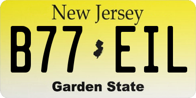 NJ license plate B77EIL