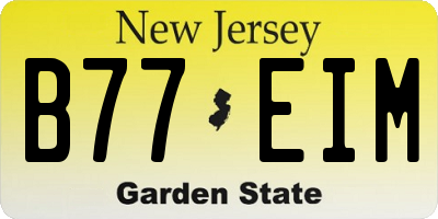 NJ license plate B77EIM