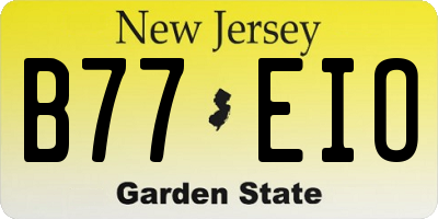 NJ license plate B77EIO
