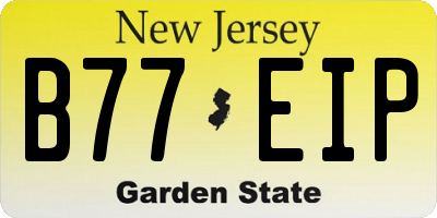 NJ license plate B77EIP