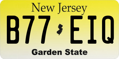 NJ license plate B77EIQ