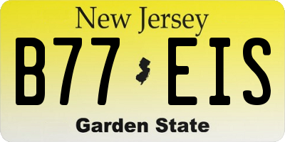 NJ license plate B77EIS